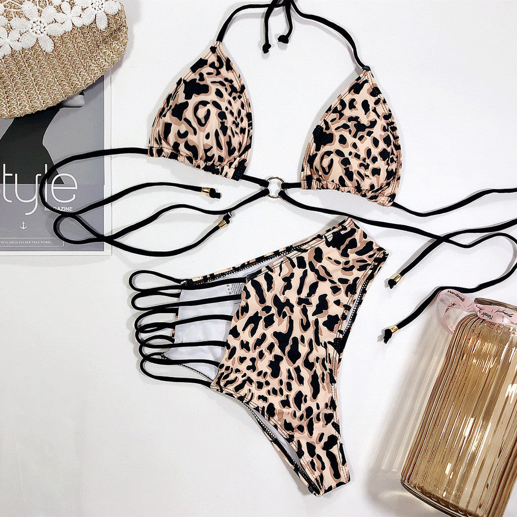 Leopard Print Bikini Swimsuit