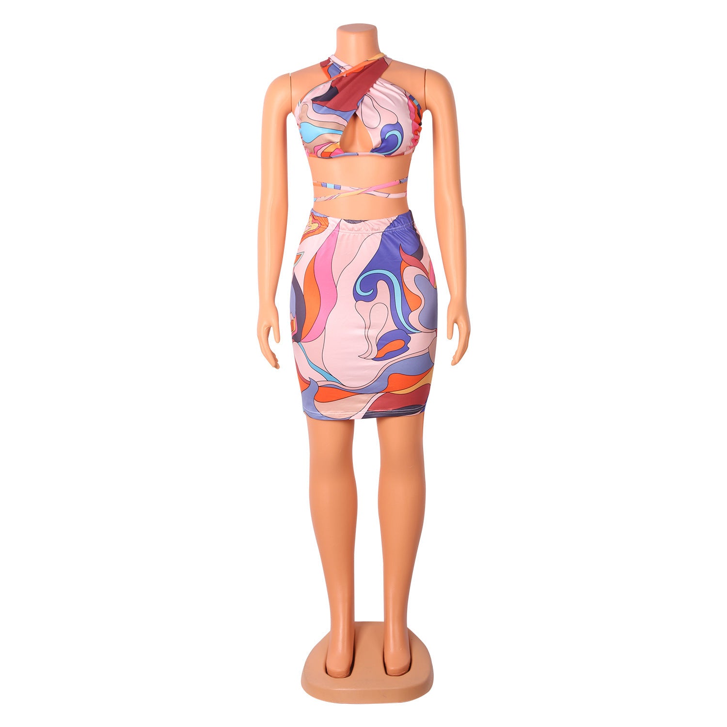 Halter Nightclub Two-Piece Dress