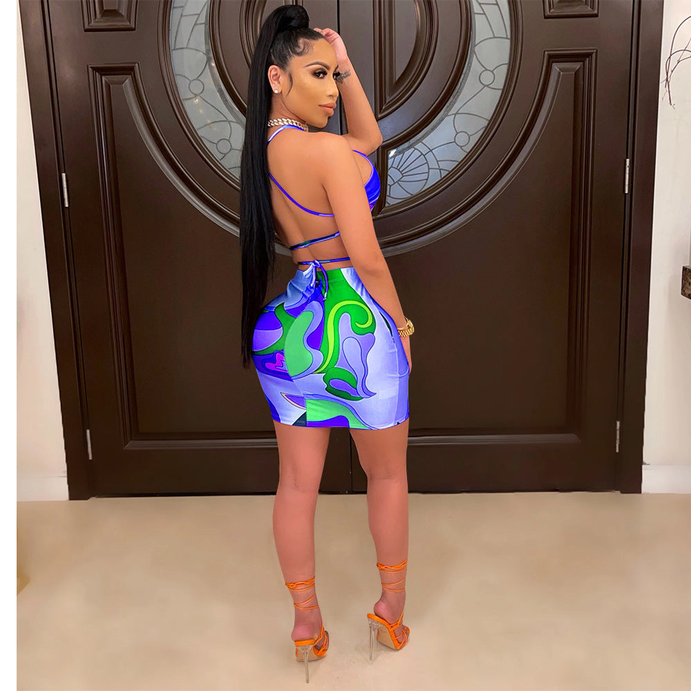 Halter Nightclub Two-Piece Dress