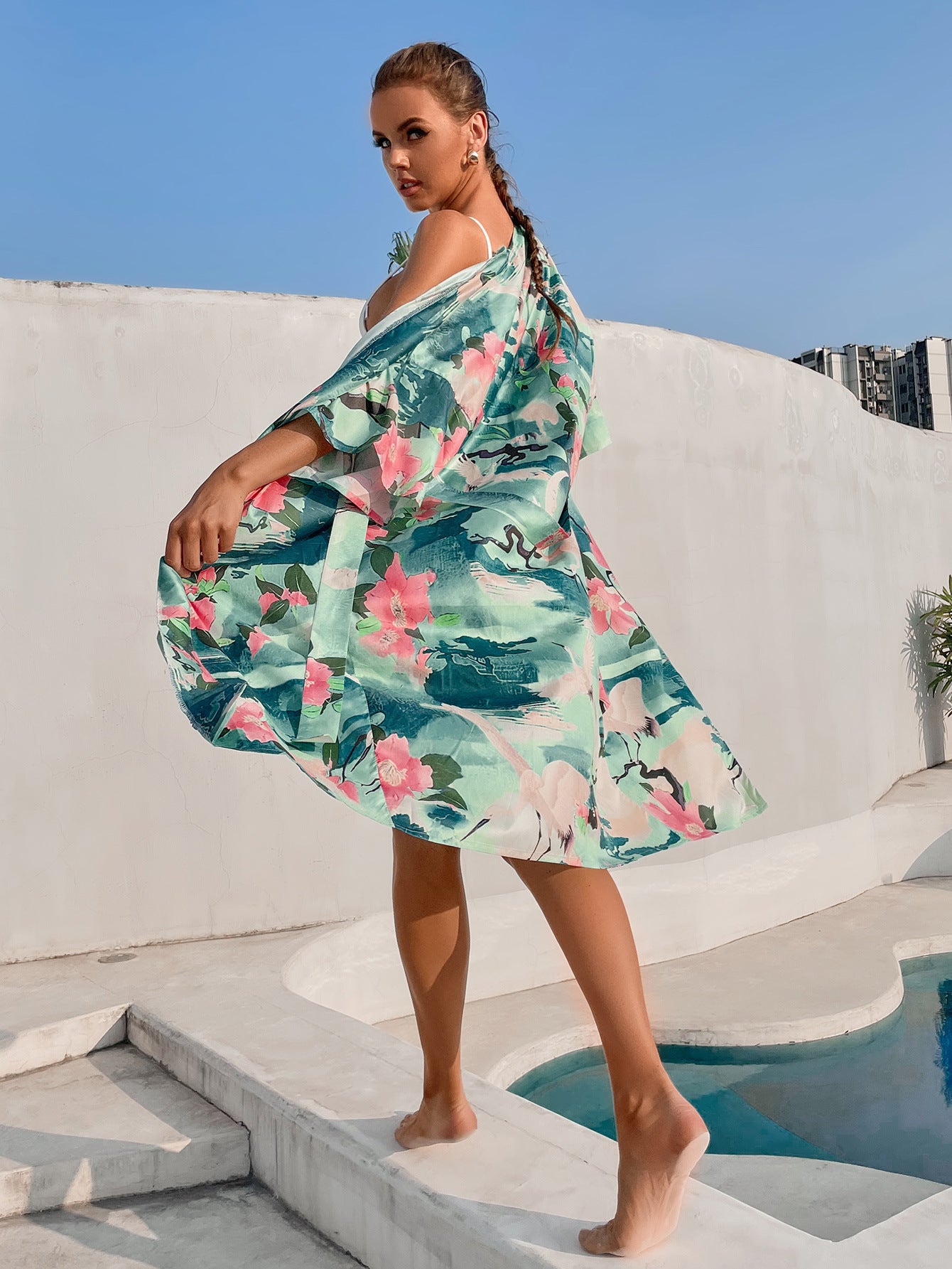 Long Kimono Beach Blouse