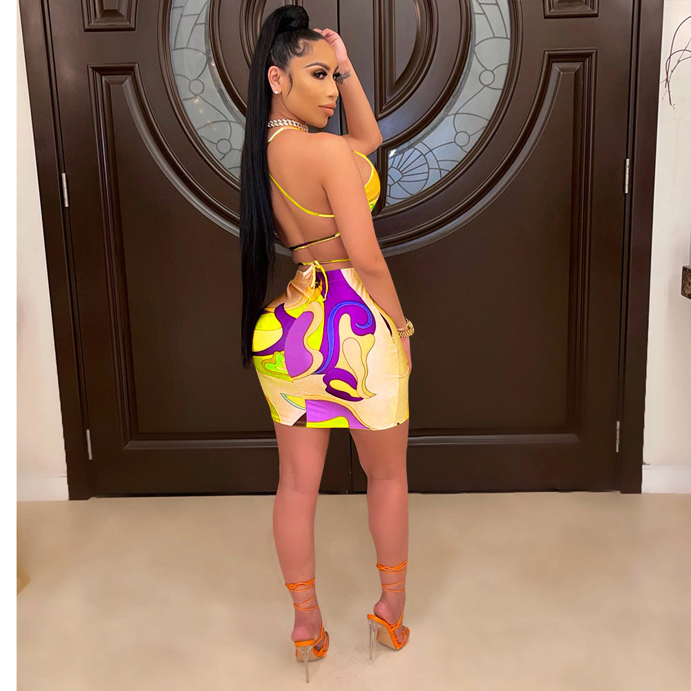 Halter Nightclub Two-Piece Dress