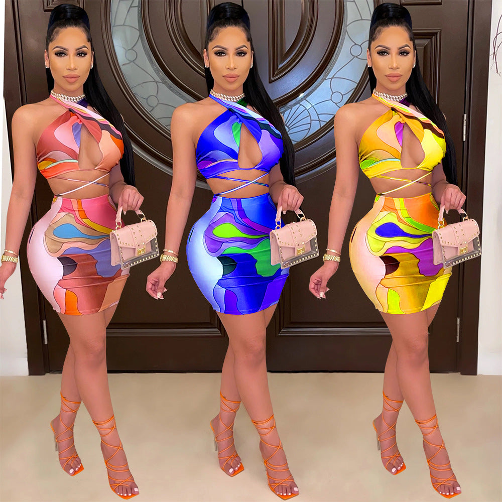 Halter Nightclub Two-Piece Dress