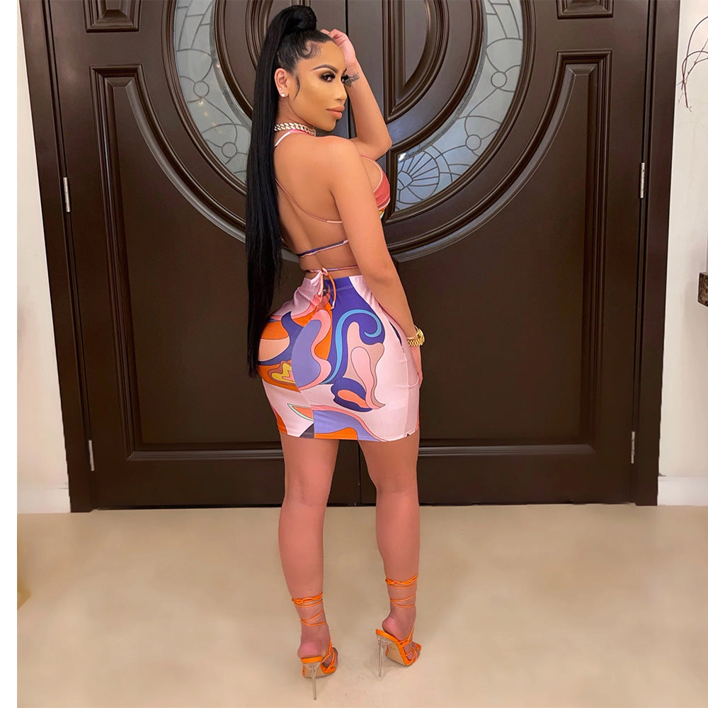 Halter Nightclub Two-Piece Dress