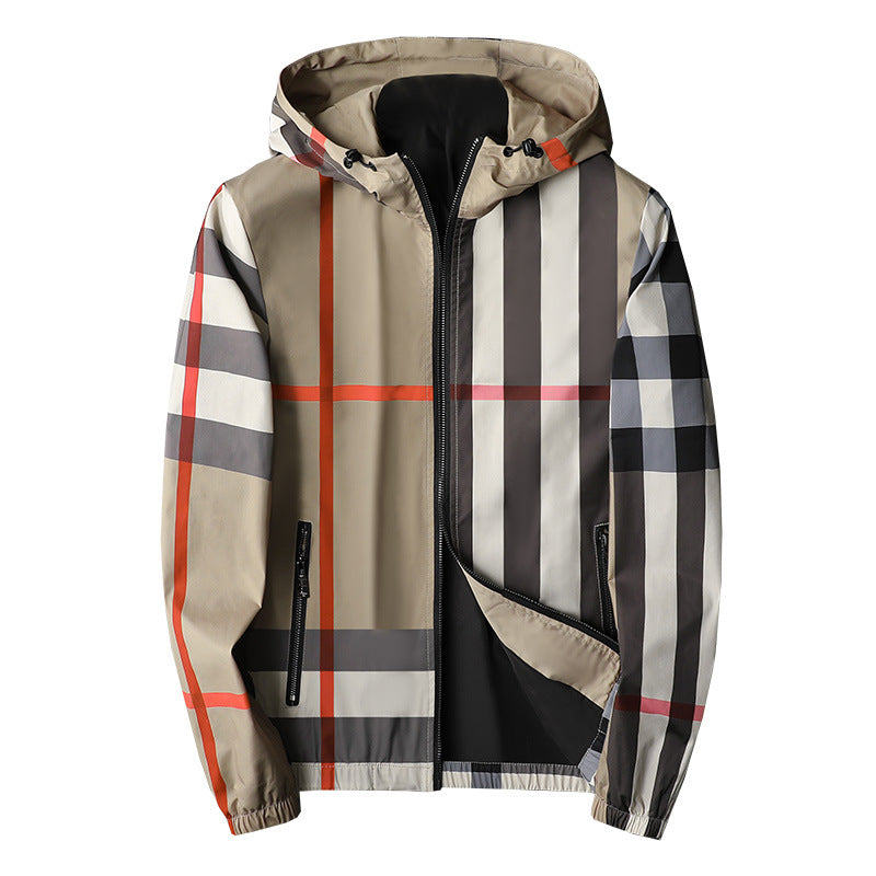 European Station 2025 New Men's Korean Style Slim-Fit Hooded Jacket Spring And Autumn Coat Men's Clothing