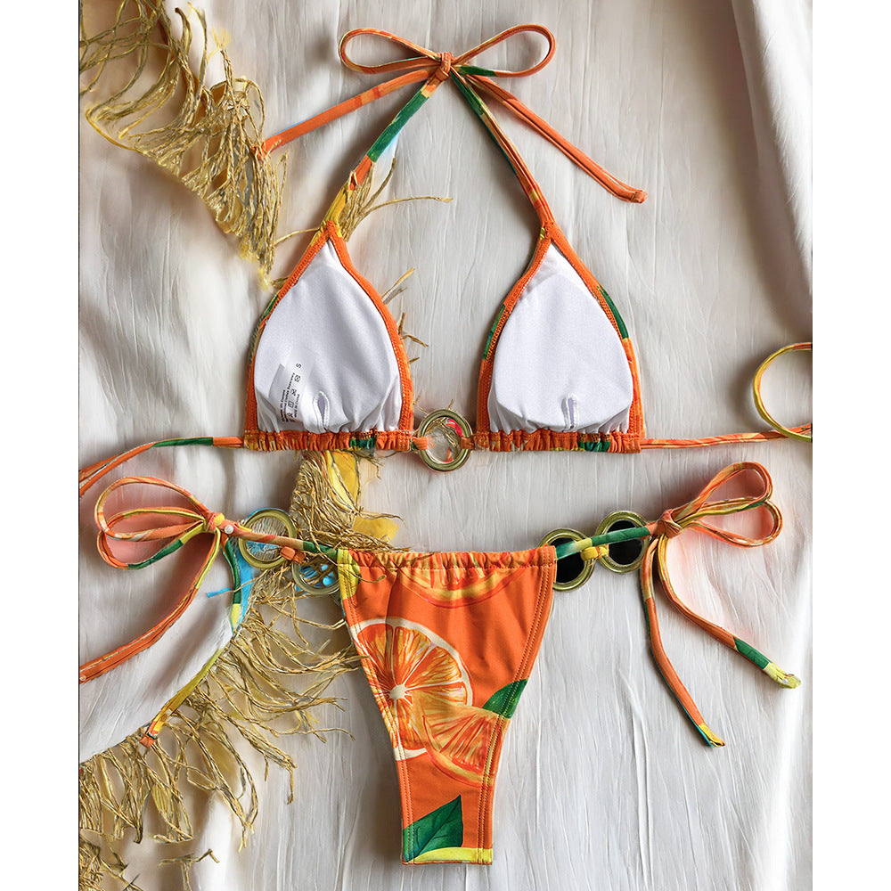 European And American Explosions Split Swimsuit Women's Tight New Sexy Bikini Sling Fashion Sexy Split Swimsuit Women