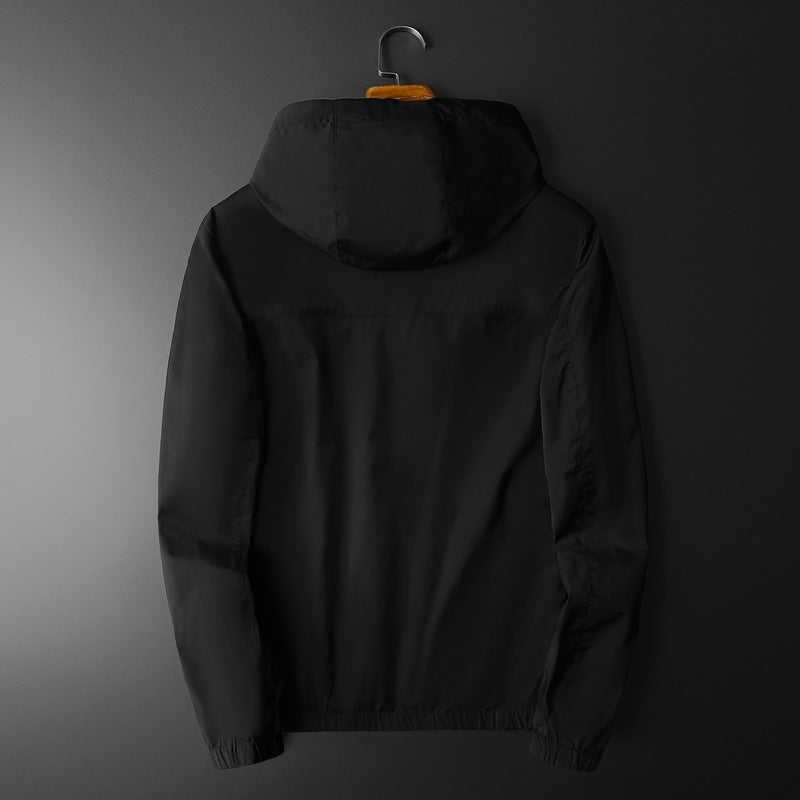 Ou Burberry Anna Spring And Autumn New Double-sided Fashion Jacket Men's Slim-fit Casual Plus Size Hooded Jacket