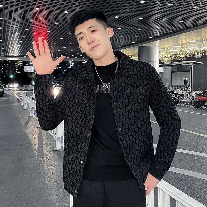Suit Tops Men's Jackets Trendy Brand Internet Celebrity Slim Embroidered Jacket Spring And Autumn New Style High-end