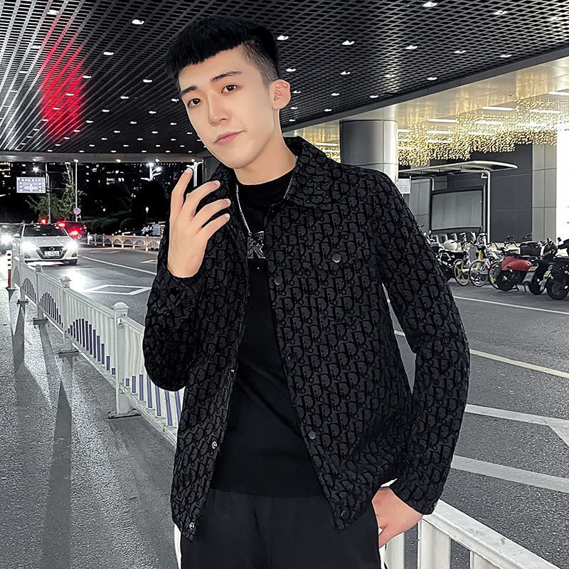Suit Tops Men's Jackets Trendy Brand Internet Celebrity Slim Embroidered Jacket Spring And Autumn New Style High-end