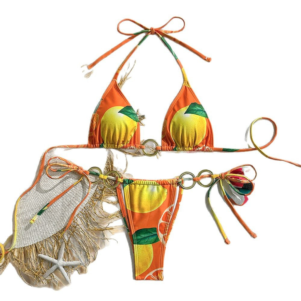 European And American Explosions Split Swimsuit Women's Tight New Sexy Bikini Sling Fashion Sexy Split Swimsuit Women