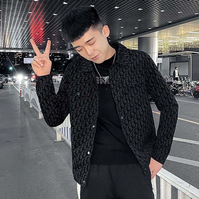 Suit Tops Men's Jackets Trendy Brand Internet Celebrity Slim Embroidered Jacket Spring And Autumn New Style High-end