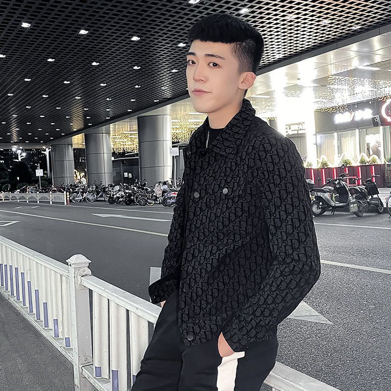 Suit Tops Men's Jackets Trendy Brand Internet Celebrity Slim Embroidered Jacket Spring And Autumn New Style High-end