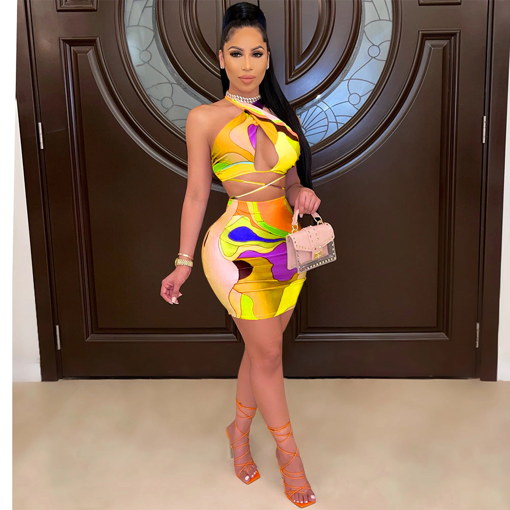 Halter Nightclub Two-Piece Dress